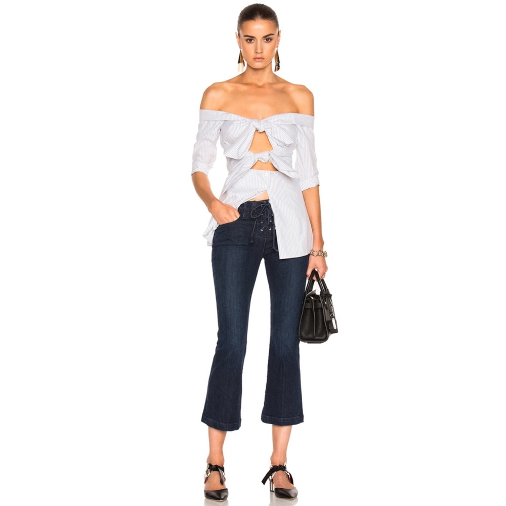 FRAME Le Crop Mini Boot-Cut Lace-Up Jeans